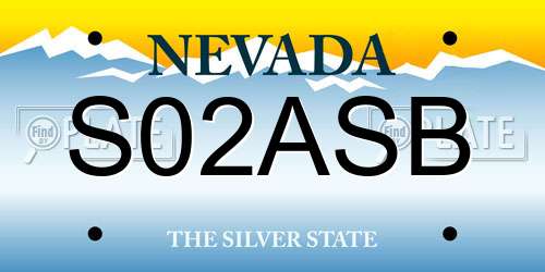 S02ASB Nevada License Plate
