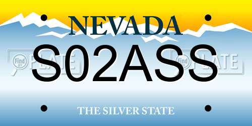 S02ASS Nevada License Plate