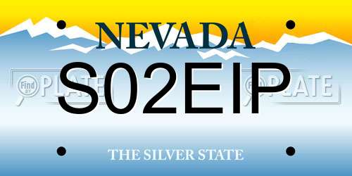 S02EIP Nevada License Plate