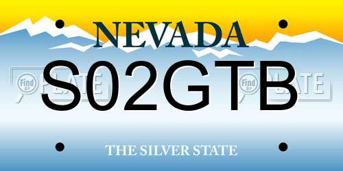 S02GTB Nevada License Plate