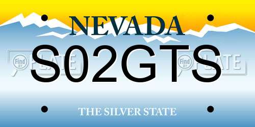 S02GTS Nevada License Plate