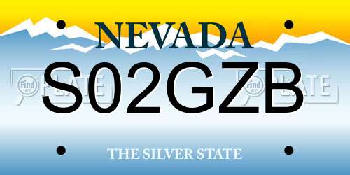 S02GZB Nevada License Plate