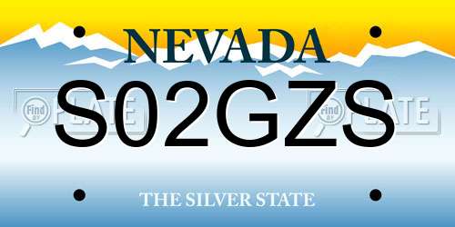 S02GZS Nevada License Plate