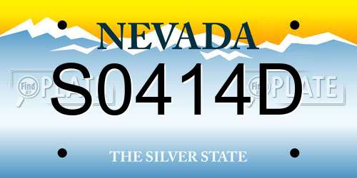 S0414D Nevada License Plate