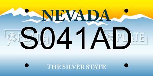 S041AD Nevada License Plate