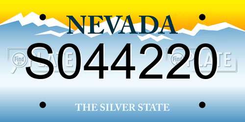 S044220 Nevada License Plate