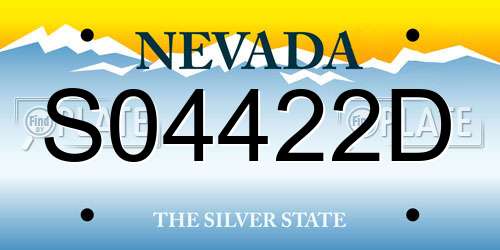 S04422D Nevada License Plate