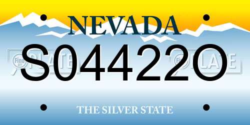 S04422O Nevada License Plate