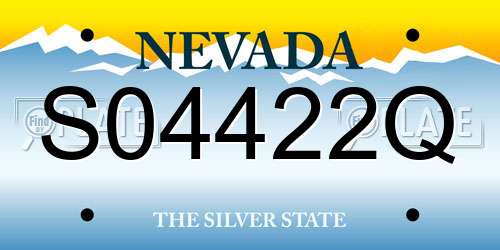 S04422Q Nevada License Plate