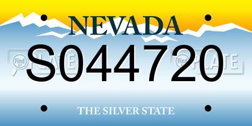 S044720 Nevada License Plate
