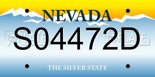 S04472D Nevada License Plate
