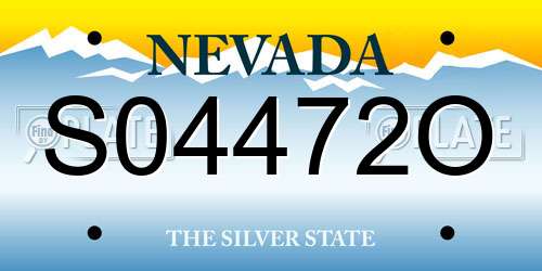 S04472O Nevada License Plate