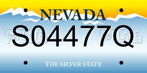 S04477Q Nevada License Plate