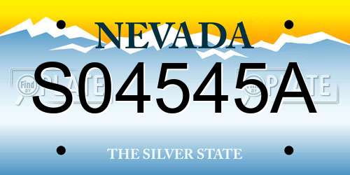 S04545A Nevada License Plate