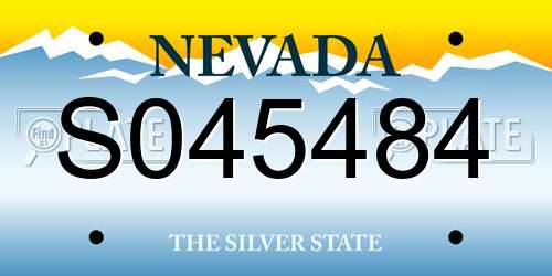 S045484 Nevada License Plate