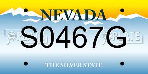 S0467G Nevada License Plate