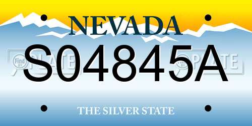 S04845A Nevada License Plate