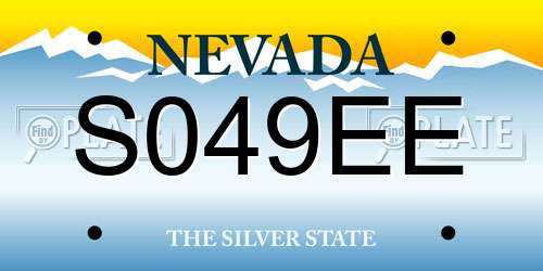 S049EE Nevada License Plate