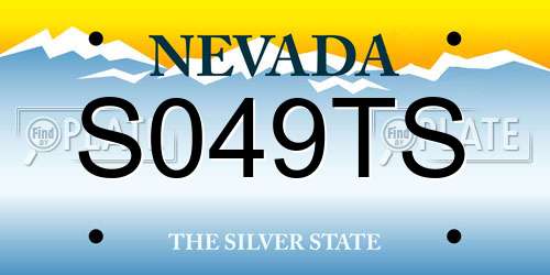 S049TS Nevada License Plate