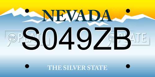S049ZB Nevada License Plate
