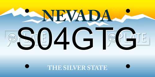 S04GTG Nevada License Plate
