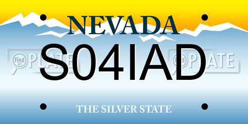 S04IAD Nevada License Plate