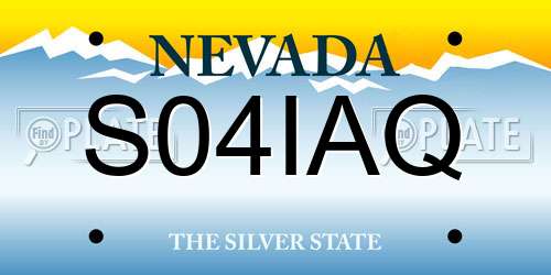 S04IAQ Nevada License Plate