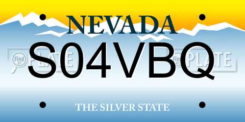 S04VBQ Nevada License Plate