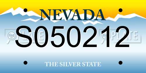 S050212 Nevada License Plate