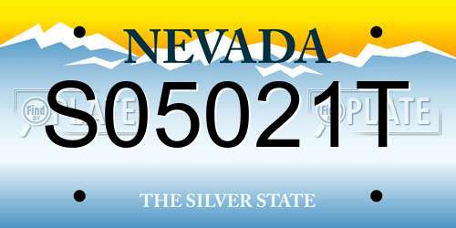 S05021T Nevada License Plate