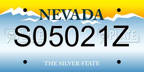 S05021Z Nevada License Plate