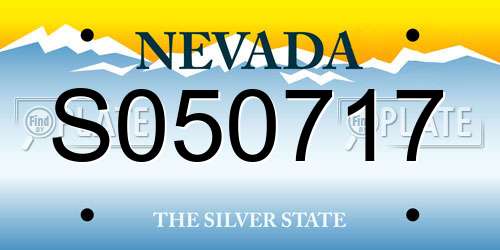 S050717 Nevada License Plate