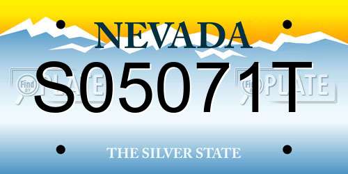 S05071T Nevada License Plate