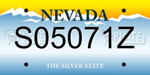 S05071Z Nevada License Plate