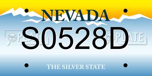 S0528D Nevada License Plate
