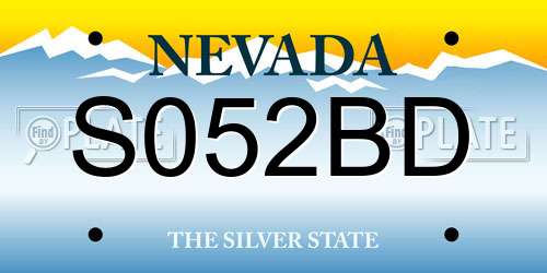 S052BD Nevada License Plate