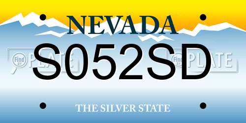 S052SD Nevada License Plate