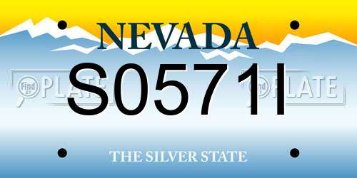 S0571I Nevada License Plate