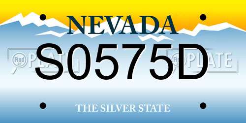 S0575D Nevada License Plate