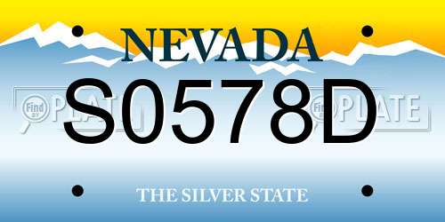 S0578D Nevada License Plate