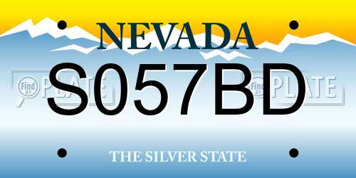 S057BD Nevada License Plate
