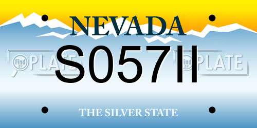 S057II Nevada License Plate