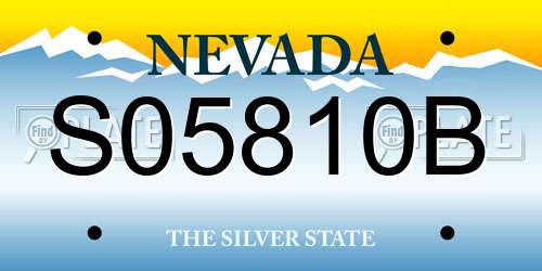 S05810B Nevada License Plate