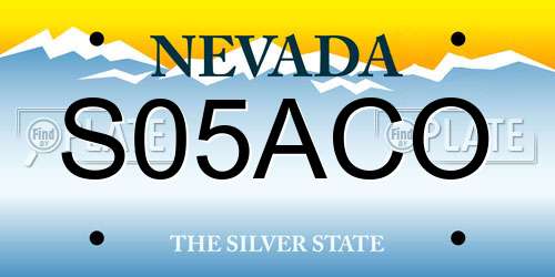 S05ACO Nevada License Plate