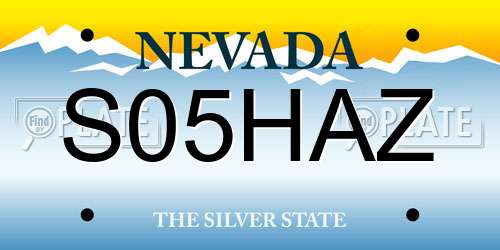 S05HAZ Nevada License Plate