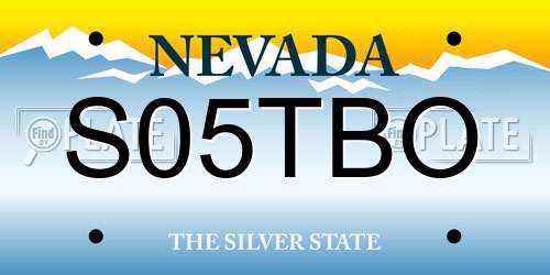 S05TBO Nevada License Plate