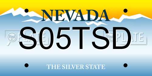 S05TSD Nevada License Plate