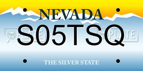 S05TSQ Nevada License Plate