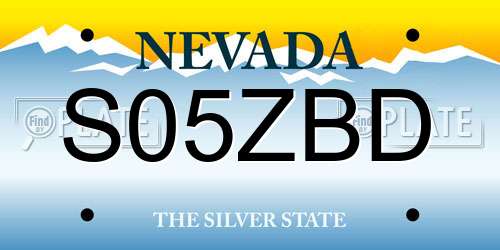 S05ZBD Nevada License Plate