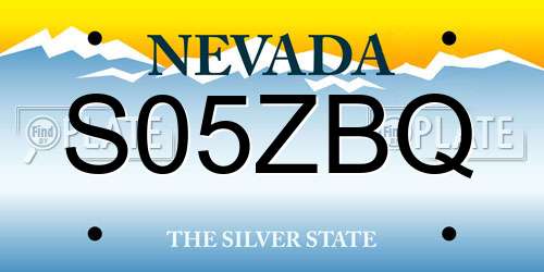 S05ZBQ Nevada License Plate